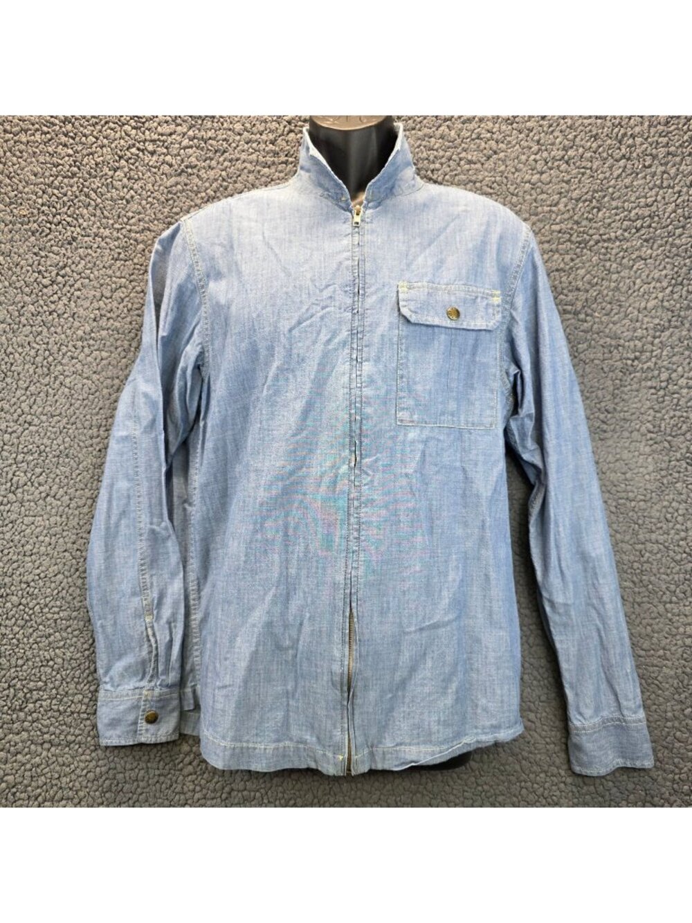 The North Face Berkeley Chambray Full Zip Shirt Jacket M Blue Casual Shacket